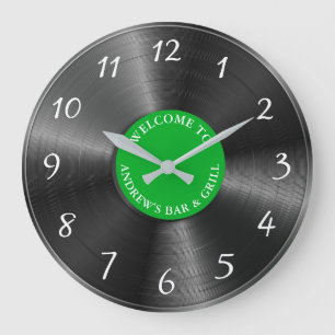 Personalisiertes Retro-Vinyl-Album Vintage-Schallp Große Wanduhr