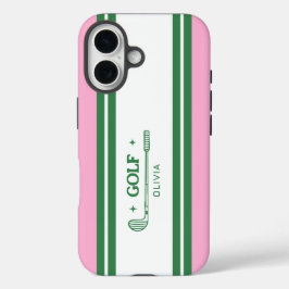 Personalisiertes Retrogeschenk in Rosa und Grün ge iPhone 16 Hülle