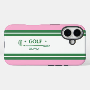 Personalisiertes Retrogeschenk in Rosa und Grün ge iPhone 16 Hülle