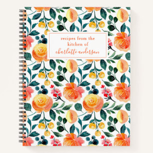 Personalisiertes Rezept Florales Heimkoch Essen Ob Notizbuch