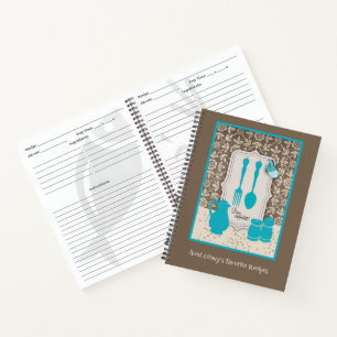 Personalisiertes Rezept für Gabel und Löffel Notizbuch