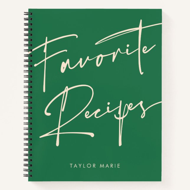Personalisiertes Rezept Journal Green Notizbuch (Vorderseite)