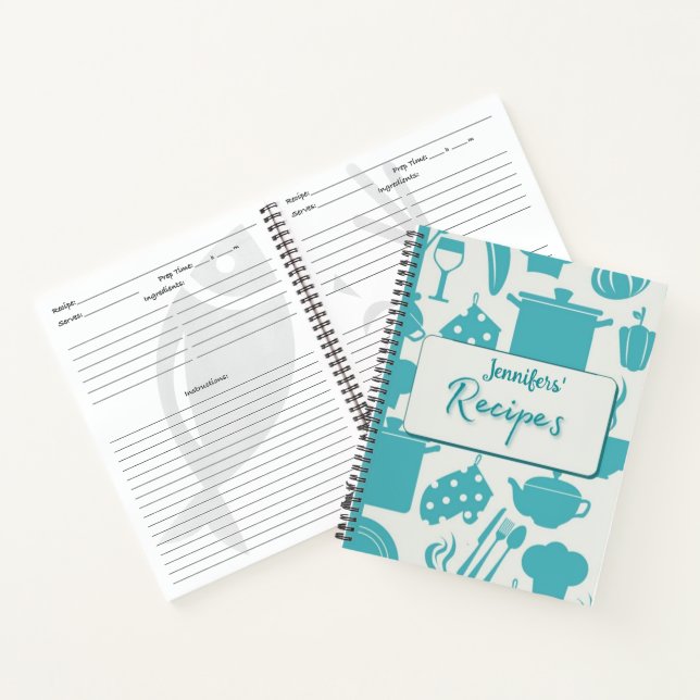 Personalisiertes Rezept Notizbuch (Innenseite)