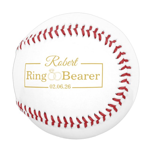 Personalisiertes Ringträger-Baseball-Geschenk für  Baseball (Vorne Rechts)