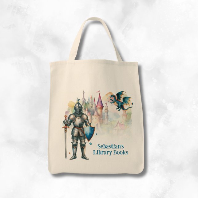 Personalisiertes Ritter-Märchen-Bibliotheksbuch Tragetasche (Von Creator hochgeladen)