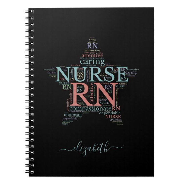 Personalisiertes RN Nurve Star Notebook Notizblock (Vorderseite)