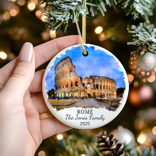 Personalisiertes Rom-Ornament, Italien Geschenk Keramik Ornament