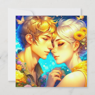 Personalisiertes romantisches Anime-Paar zum Valen Karte