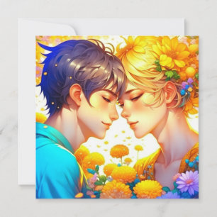 Personalisiertes romantisches Anime-Paar zum Valen Karte