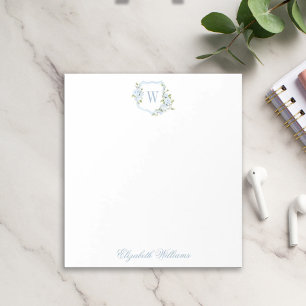 Personalisiertes romantisches blaues Aquarell-Wapp Notizblock