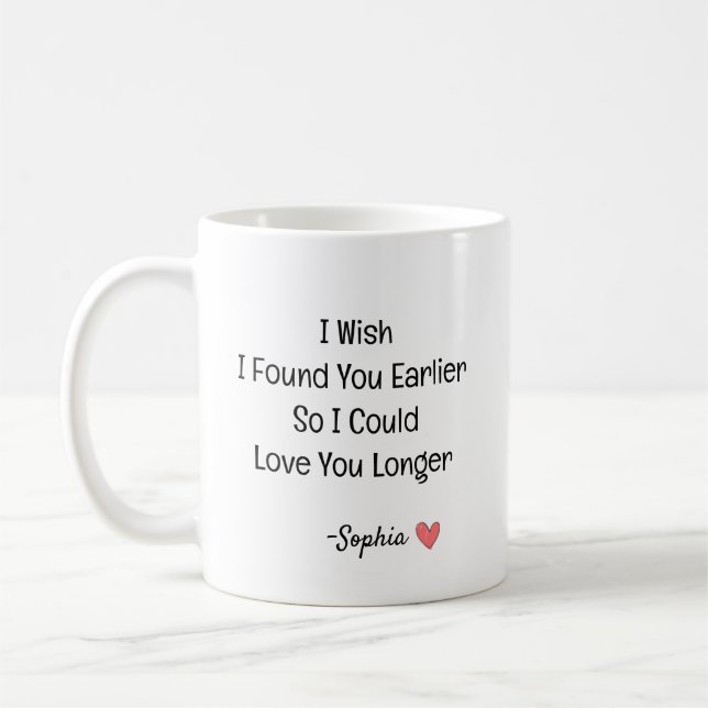 Personalisiertes romantisches Liebeszitat Kaffeetasse (Links)