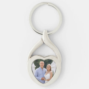 Personalisiertes romantisches Paar-Foto-Herz-Schlü Schlüsselanhänger