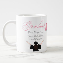 Personalisiertes rosa Abschlussgeschenk, benutzerd Jumbo-Tasse