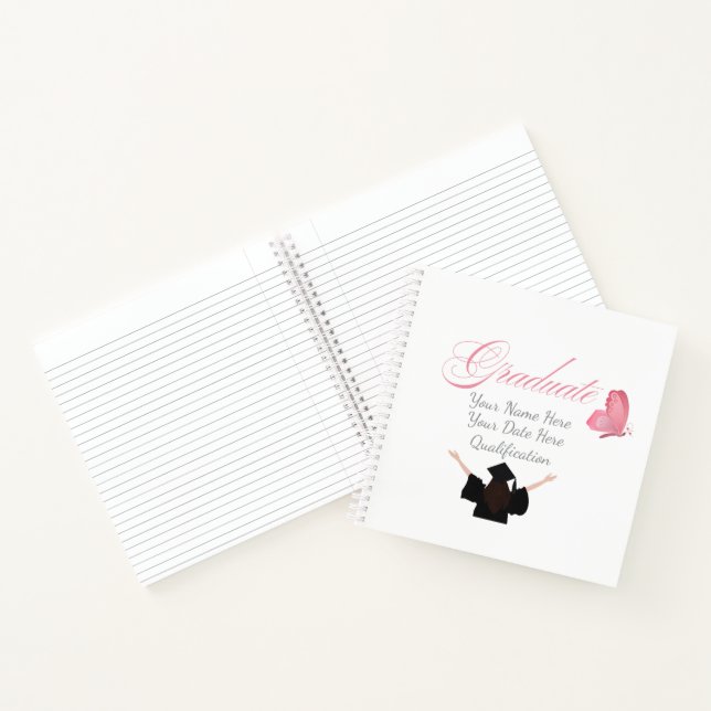 Personalisiertes rosa Abschlussgeschenk, individue Notizbuch (Innenseite)