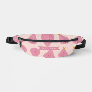 Personalisiertes Rosa Birnen Muster Süßes Mädchenh Bauchtasche