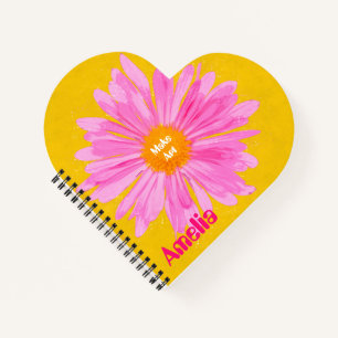 Personalisiertes rosa Blume-MalNotebook Notizbuch