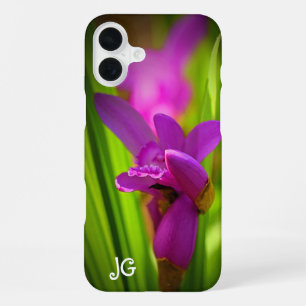 Personalisiertes rosa Blumen Apple iPhone Case 16 Plus Hülle