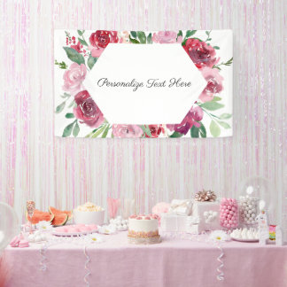 Personalisiertes rosa Blumenbanner Banner
