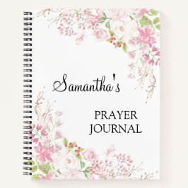 Personalisiertes Rosa Blütenblatt Notizbuch