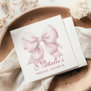 Personalisiertes rosa Bow-Brautparty Extravagant Serviette