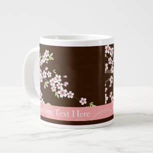 Personalisiertes Rosa/Brauner Dogwood Blossom Jumbo-Tasse