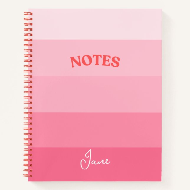 Personalisiertes rosa Colorblock SpiralNotebook Notizbuch (Vorderseite)