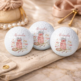 Personalisiertes rosa Coquette-Golf-Monogramm Golfball