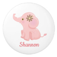 Personalisiertes Rosa Dschungeltier Elephant Kinde