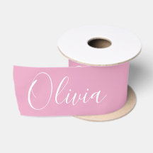 Personalisiertes rosa elegantes Namens-Satinband