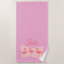 Personalisiertes Rosa Flamingo Mid-Century Modern
