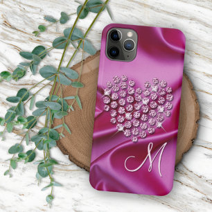 Personalisiertes Rosa funkelndes Diamanten-Herz-Ku Case-Mate iPhone Hülle