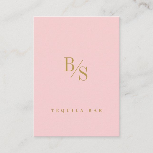 Personalisiertes Rosa | Gold Modernes Beruflich Visitenkarte (Vorderseite)