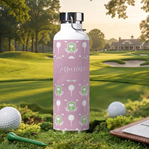 Personalisiertes rosa Golf-Tischname Geschenk für  Trinkflasche