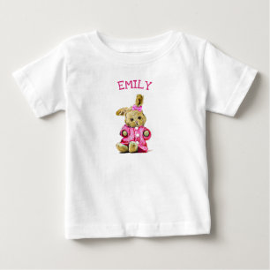 Personalisiertes Rosa-Hasen-T-Shirt für Kleinkinde Baby T-shirt
