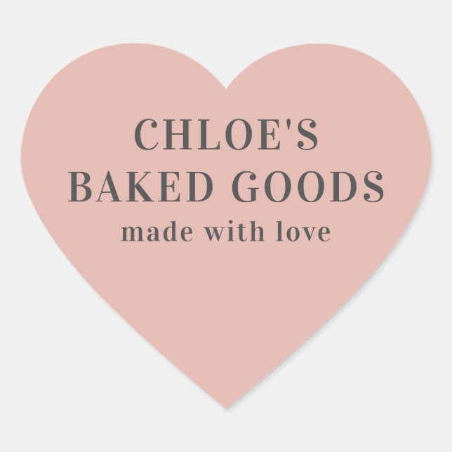 Personalisiertes rosa Herz aus Liebe Herz-Aufkleber (Vorderseite)