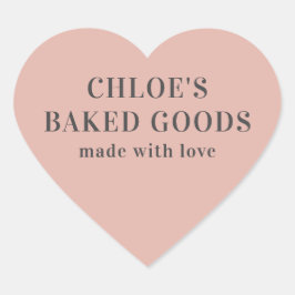 Personalisiertes rosa Herz aus Liebe Herz-Aufkleber