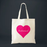 Personalisiertes rosa Herz Bridesmaid Tragetasche<br><div class="desc">Dies ist Personalisiert Pink Heart Bridesmaid Muster Tote Tasche. Dieser personalisierte Name Monogramm niedliche Vintage Tasche ist die beste Geschenkidee für Braut und Brautmädchen bei Hochzeiten. Es ist ein großartiges Accessoire für die Brautjungfrauen und ideal,  um all diese Party-Pläne zu umgehen.</div>