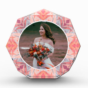 Personalisiertes rosa Hochzeitstipendium zum Gebur Fotoblock