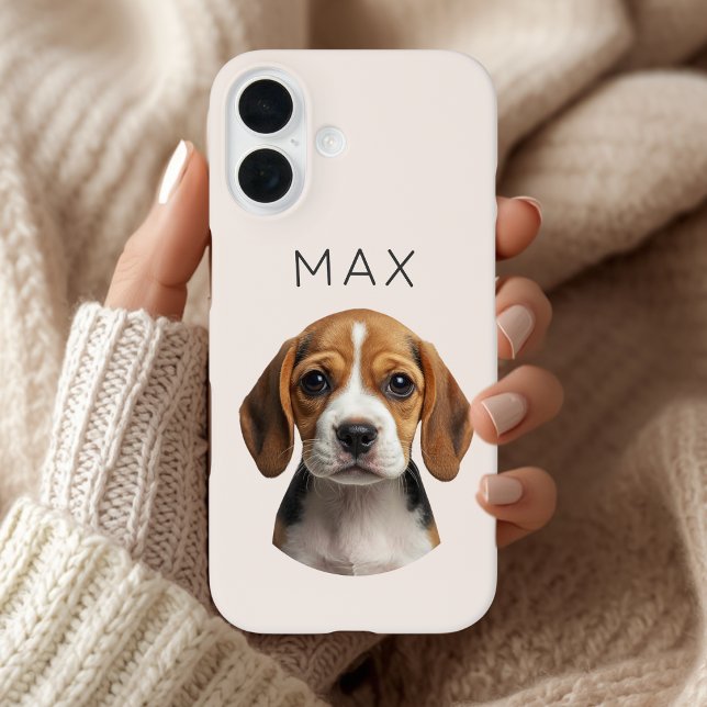 Personalisiertes rosa Hundefoto & Name Case-Mate iPhone Hülle (Von Creator hochgeladen)
