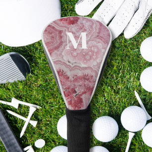Personalisiertes rosa Initial-Monogramm Golf Headcover