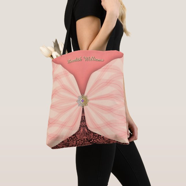 Personalisiertes Rosa Juwel Textil Illusion (Von Nahem)