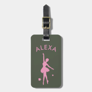 Personalisiertes Rosa Kinder-Ballett-Türetikett Gepäckanhänger
