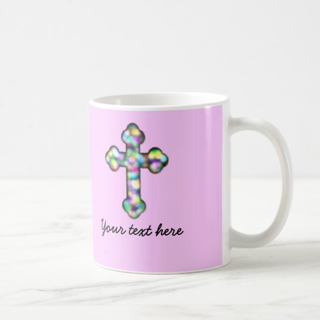 Personalisiertes rosa Kreuz Tasse (Rechts)
