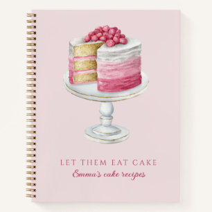 Personalisiertes rosa Kuchenrezept  Notizbuch
