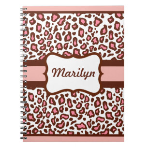 Personalisiertes rosa Leopard Notebook Journal-Ges Notizblock