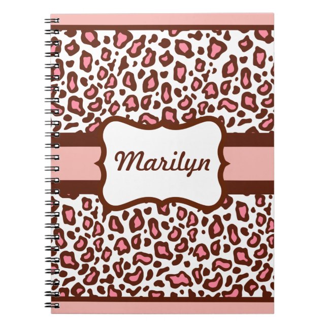 Personalisiertes rosa Leopard Notebook Journal-Ges Notizblock (Vorderseite)