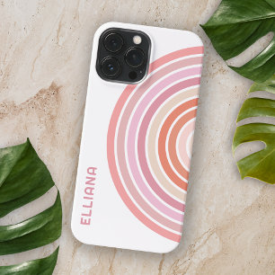 Personalisiertes Rosa Lila Orange Midcentury Strei Case-Mate iPhone Hülle
