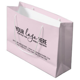 Personalisiertes Rosa-Logo für Unternehmen Große Geschenktüte