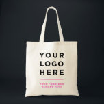 Personalisiertes Rosa Logo und Texttasche Tragetasche<br><div class="desc">Einfach rosa Berufliches Business Logo Slogan Corporate Promotional Tote Tasche mit Ihrem Firmenlogo und einem personalisierten Slogan,  Website,  sozial oder jedes Marketing Text,  perfekt als Geschenk für Firmenfeiern,  Mitarbeiter,  Kunden.</div>