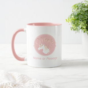 Personalisiertes Rosa Modernes Magisches Einhorn K Tasse